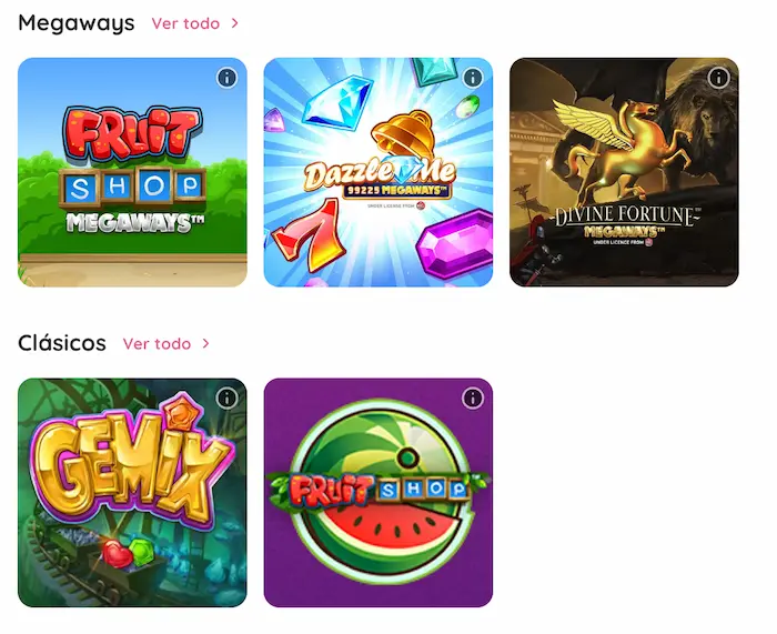 GetLucky Casino games